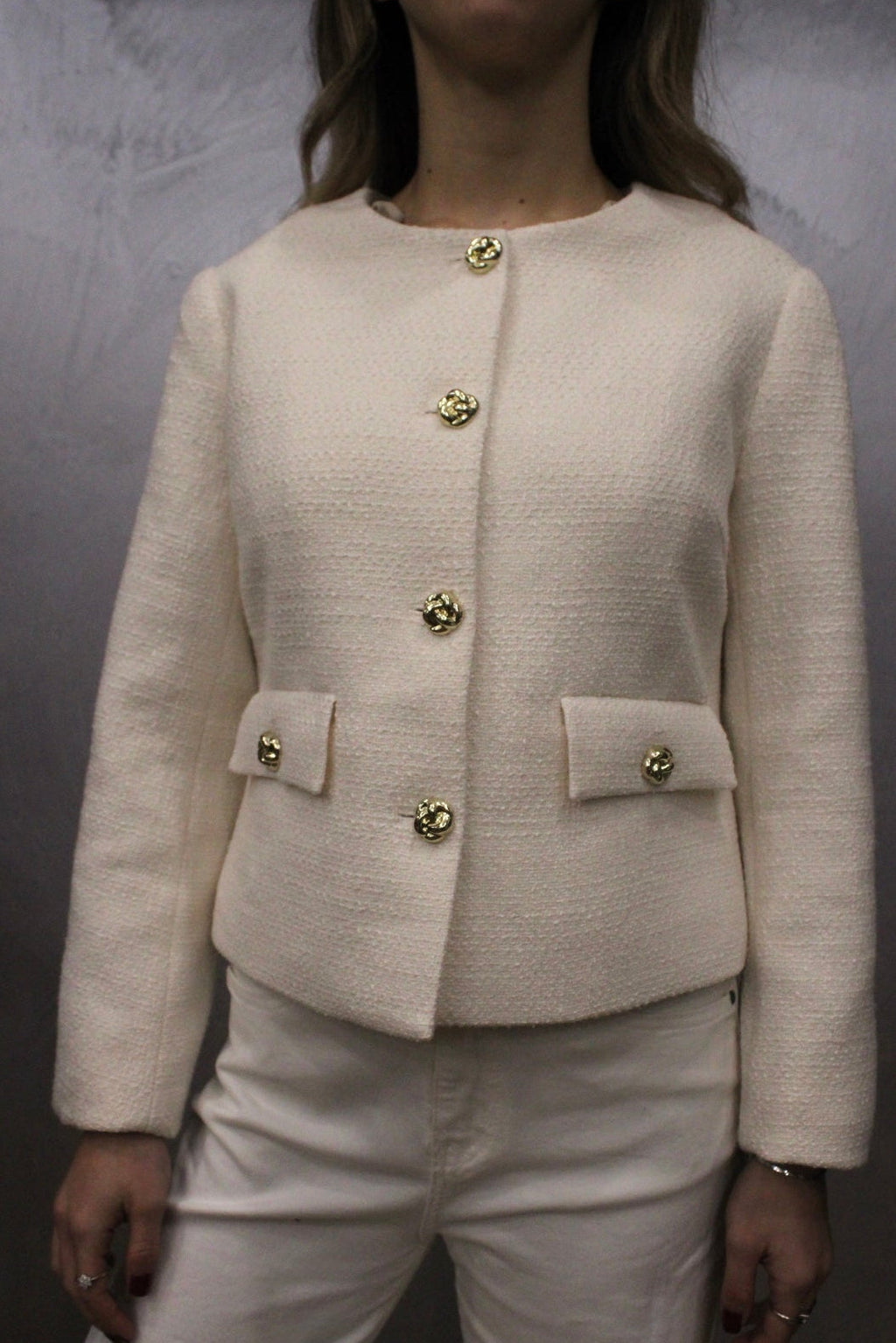 GIACCA BOXY FIT CON BOTTONI GIOIELLO