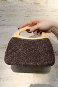 BORSA RAFIA CON MANICI IN LEGNO