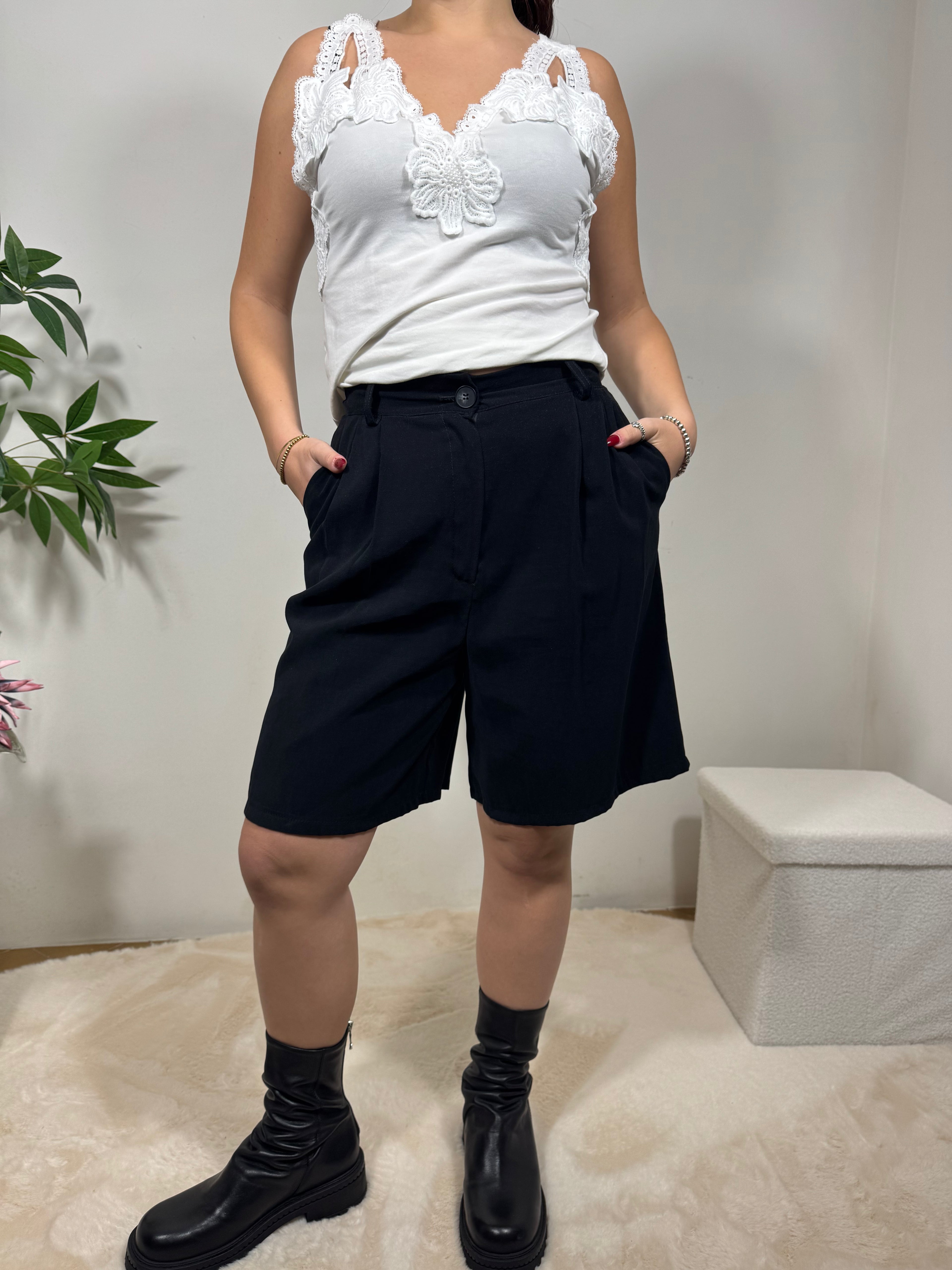 PANTALONE CORTO NERO