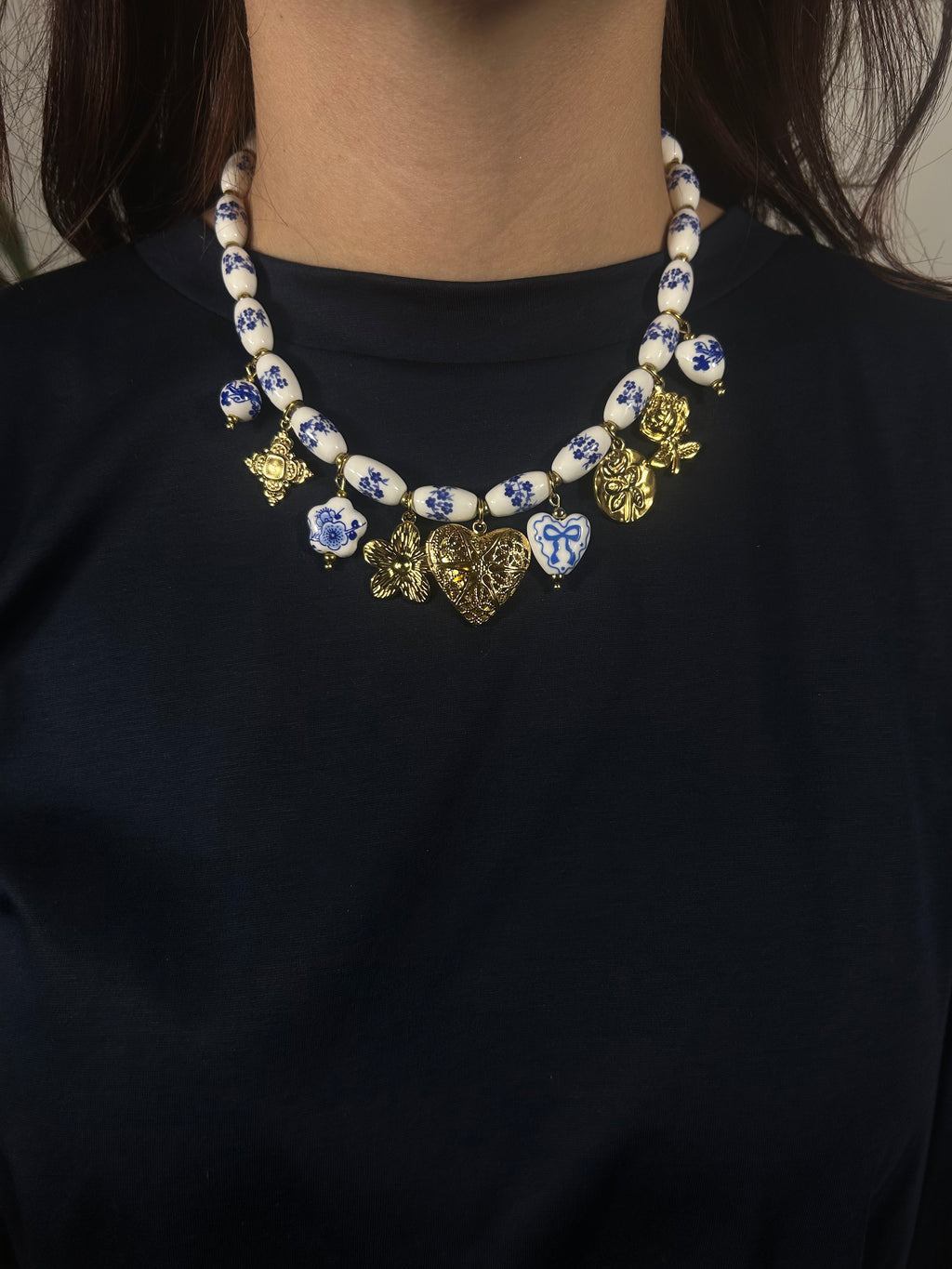COLLANA CUORE DI PORCELLANA