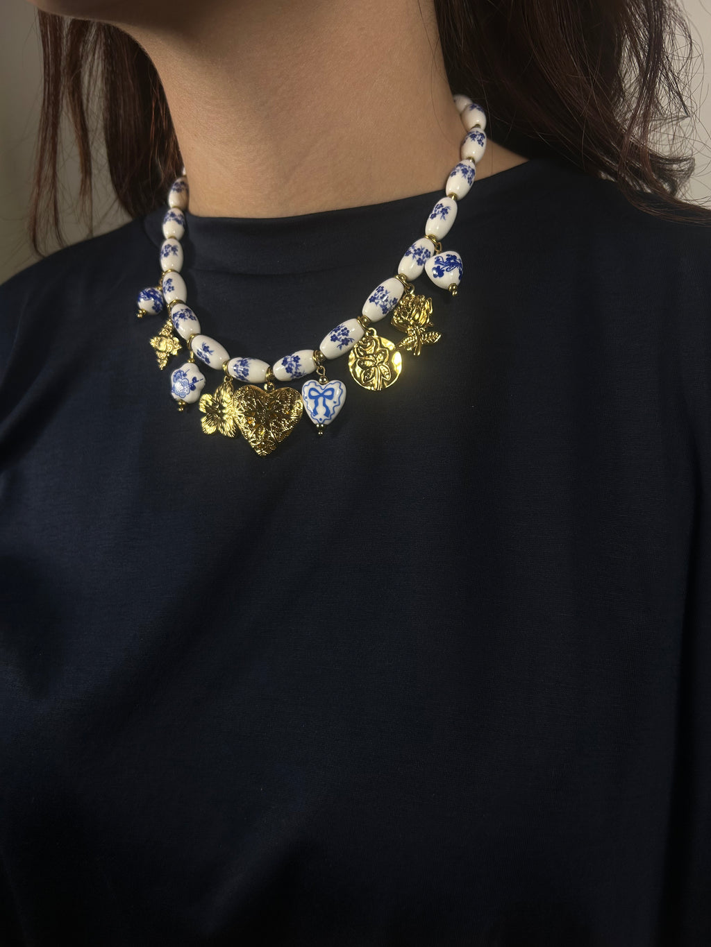 COLLANA CUORE DI PORCELLANA