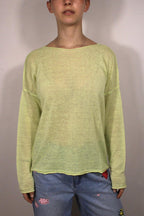 MAGLIA IN LINO COLOR GIALLO CHIARO