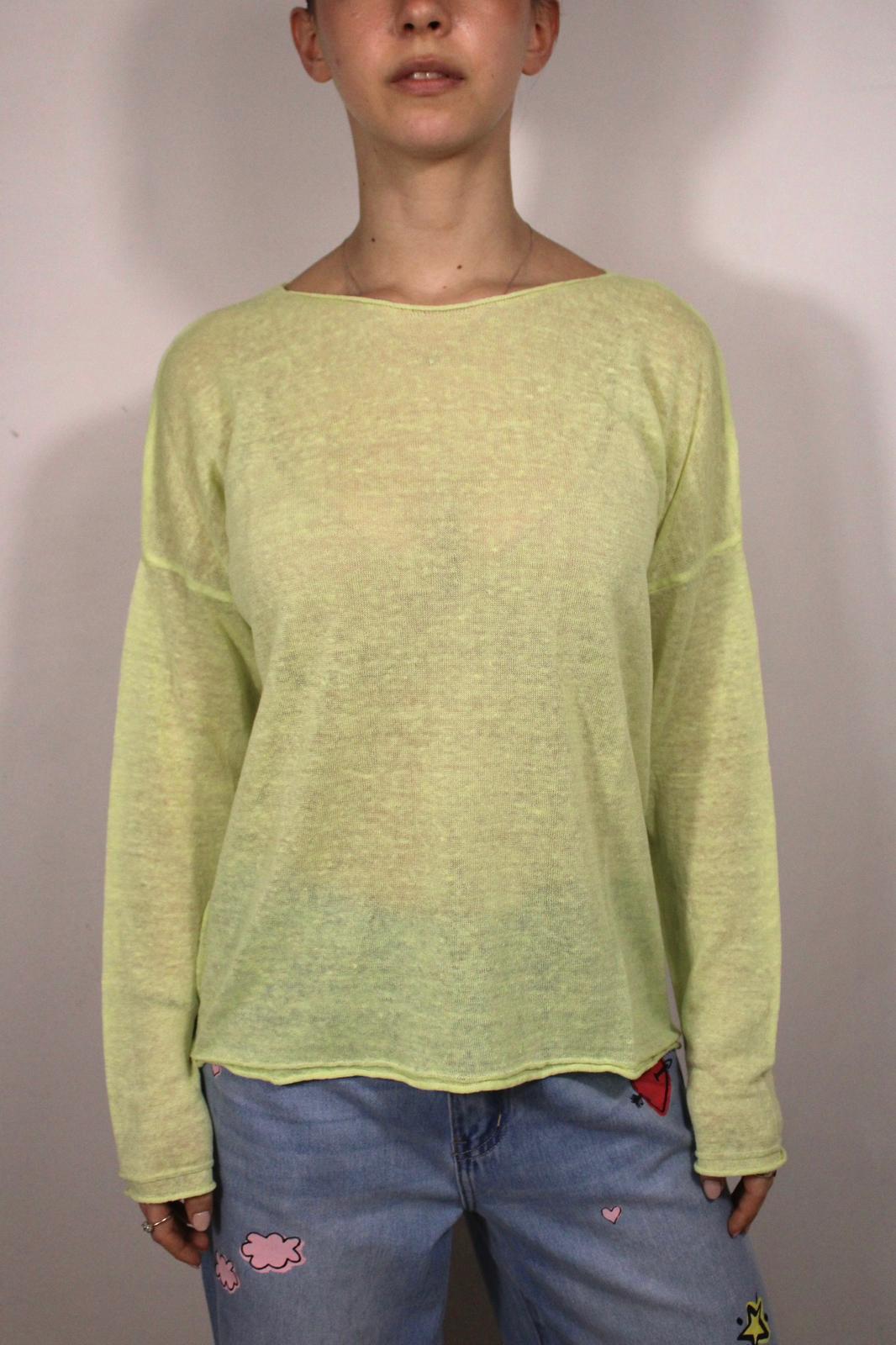 MAGLIA IN LINO COLOR GIALLO CHIARO