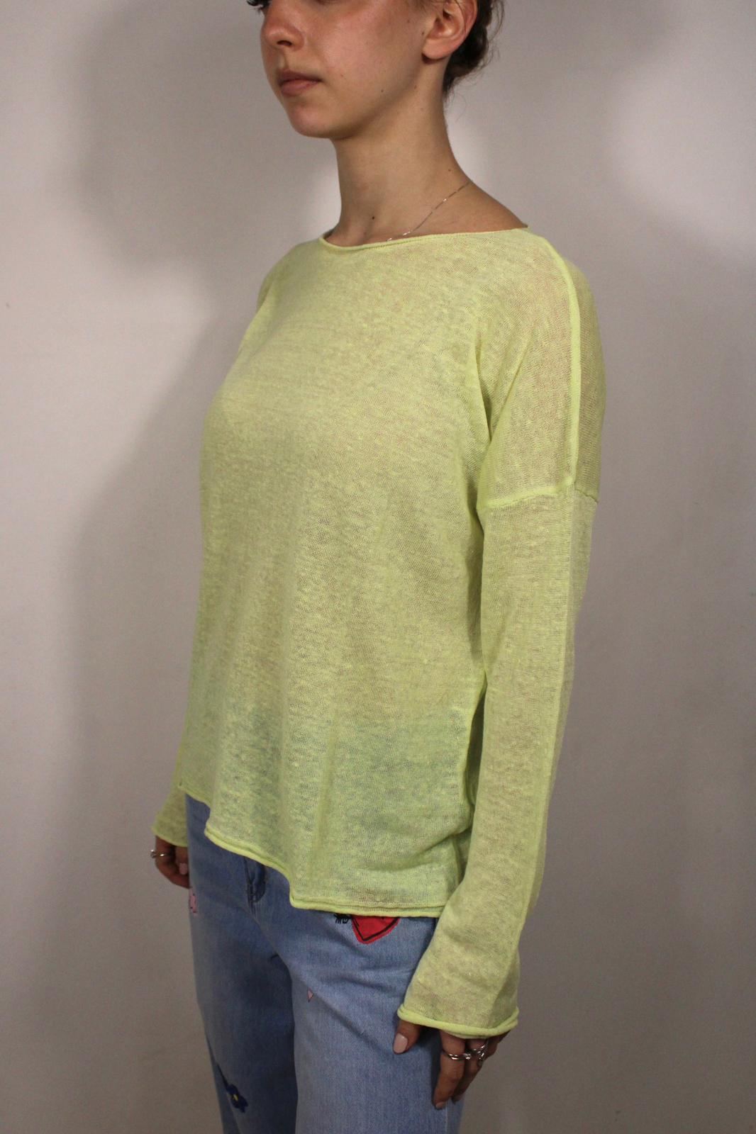 MAGLIA IN LINO COLOR GIALLO CHIARO