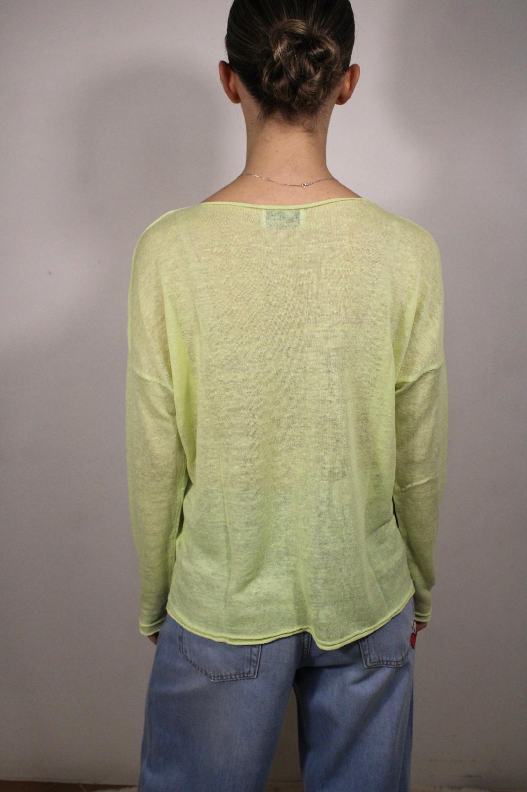 MAGLIA IN LINO COLOR GIALLO CHIARO