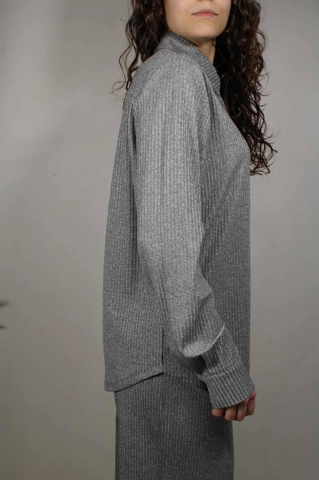 CAMICIA A MANICHE LUNGHE LUREX