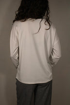 T-SHIRT MANICHE LUNGHE CON DETTAGLI ARGENTO