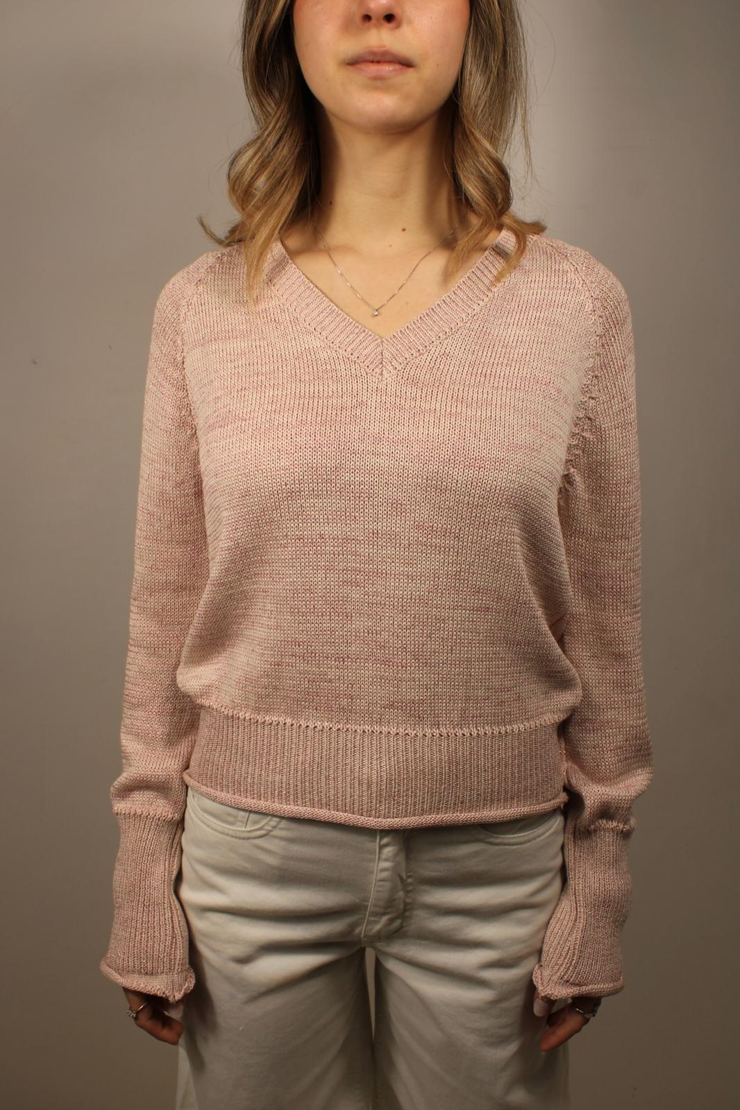 MAGLIONE A SCOLLO A V IN COTONE