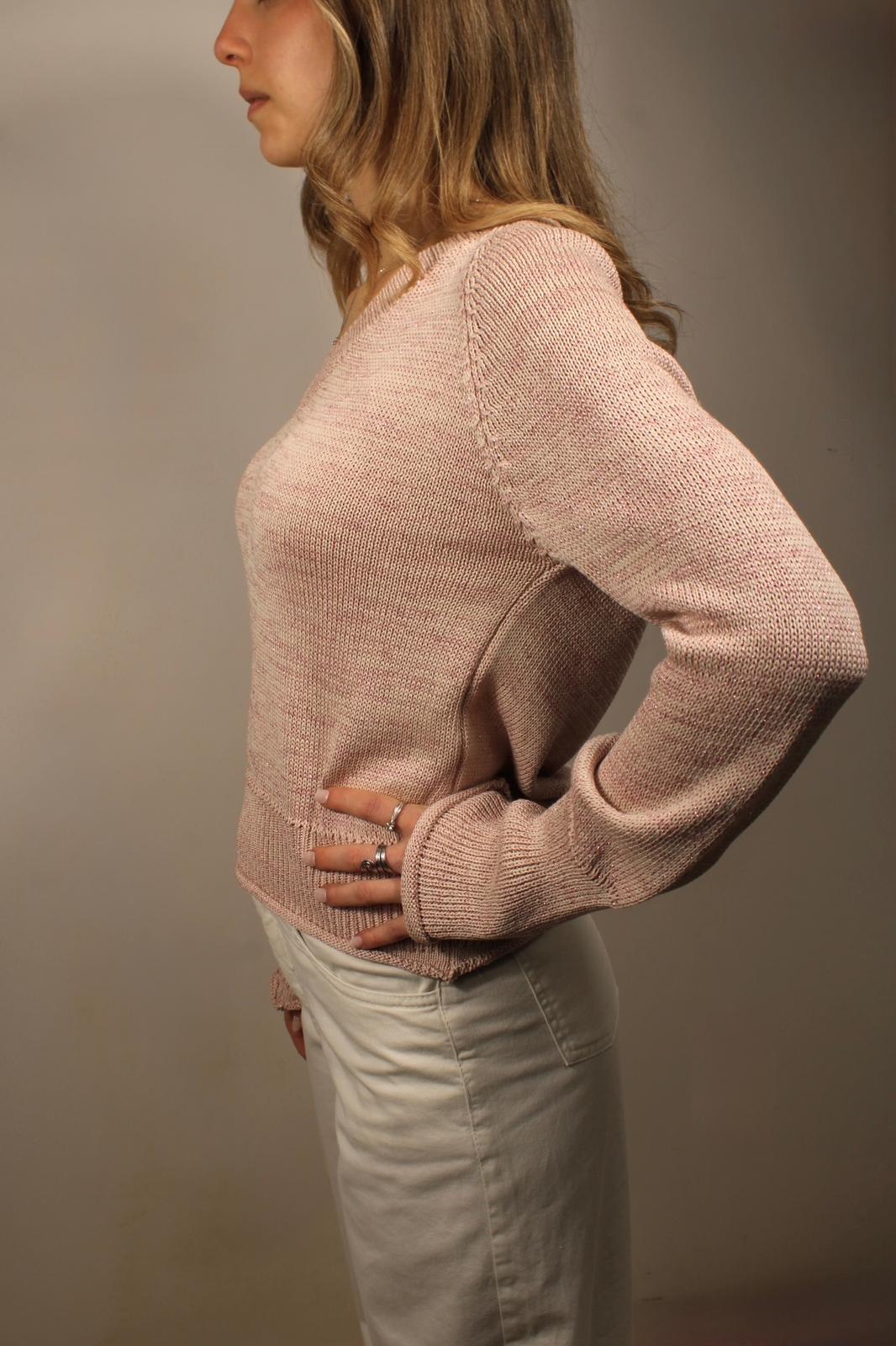 MAGLIONE A SCOLLO A V IN COTONE