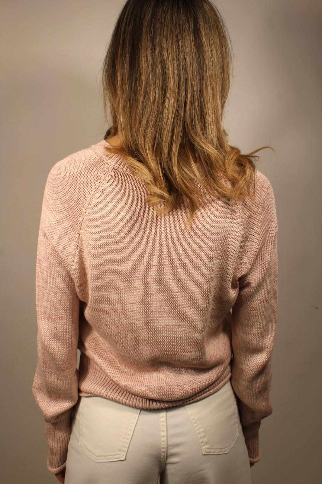 MAGLIONE A SCOLLO A V IN COTONE